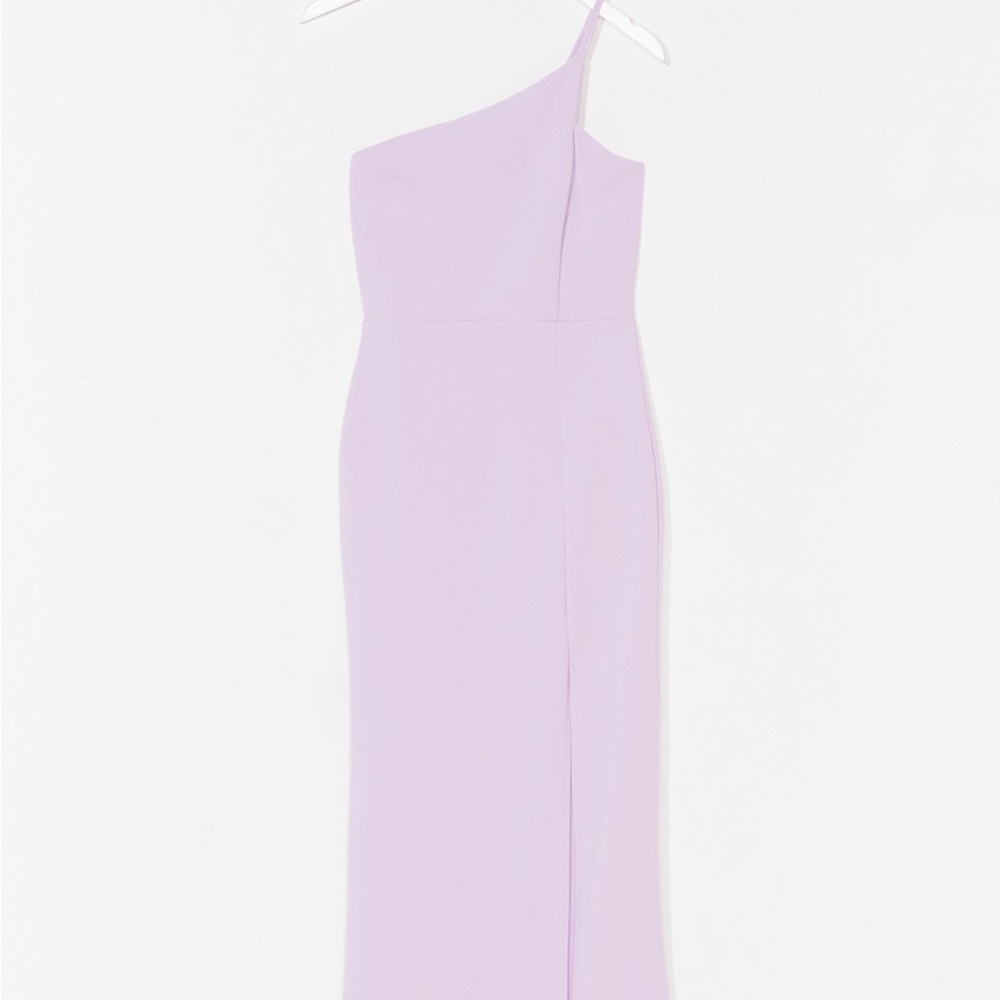 Asymmetric Front Slit Maxi Dress Lavender Lilac 💜